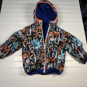 Wedze Ski Snowboard Jacket Reversible‎ Toddler 4 Years Multicolor Blue GUC